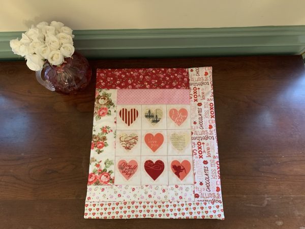 Hearts Aflutter Patchwork Table Topper