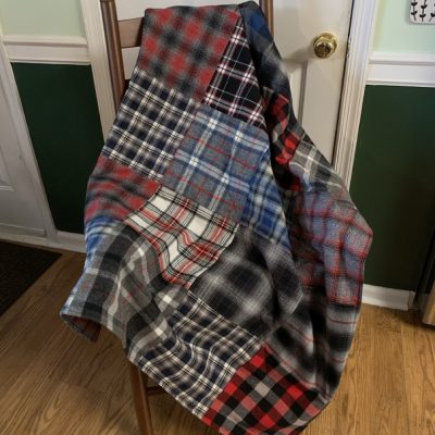 Highland Hearth Flannel Patchwork Lap Quilt – 38" x 38